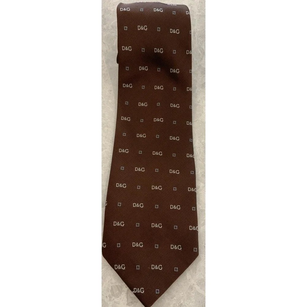 Dolce & Gabbana Tie With Brown Primary Color WithD7G Monograms 58 X 4